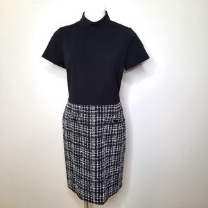 Karl Lagerfeld Black Tweed Shift Dress Sz 10